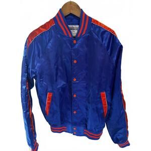 Vintage Windbreaker Satin Jacket Blue Orange M